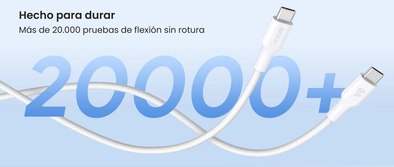 Cable trenzado de poliéster CAB272 de 1 m, USB tipo C a USB tipo C