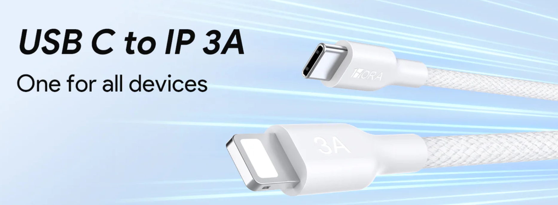 Cable trenzado de poliéster CAB273 de 1 m, USB tipo C a Lightning